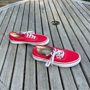 Red white vans size 3.0 kids
